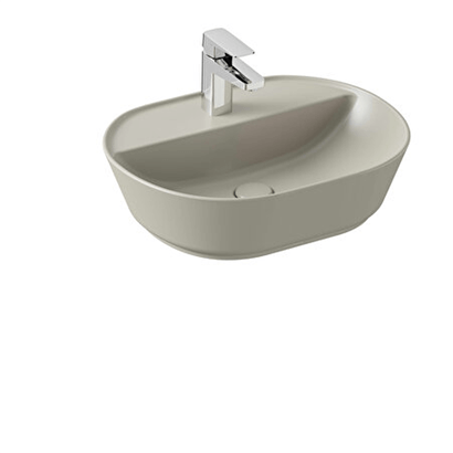 Vitra Geo Oval Tezgah Üstü Lavabo Mat Bej, 55 Cm