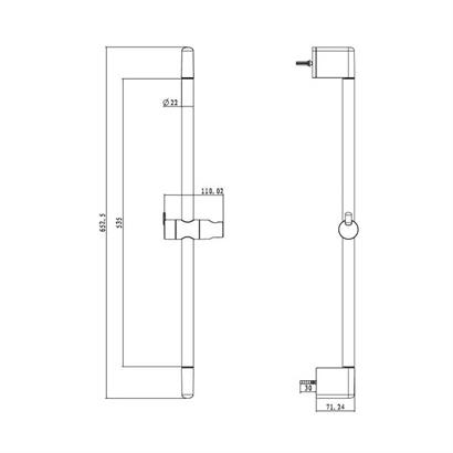 Bocchi 650R Ayarlanabilir Sürgü, 650 mm, Krom