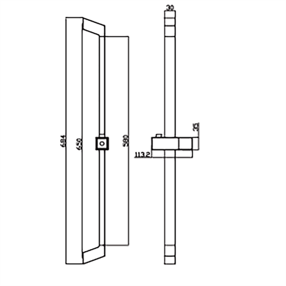 Bocchi 650S Ayarlanabilir Sürgü, 650 mm
