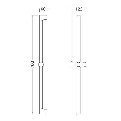 Bocchi 800R Ayarlanabilir Sürgü, 790 mm