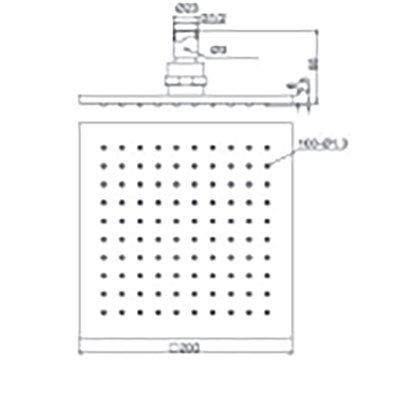 Bocchi AIR2 200S Tepe Duşu, 200x200 mm Mat Siyah