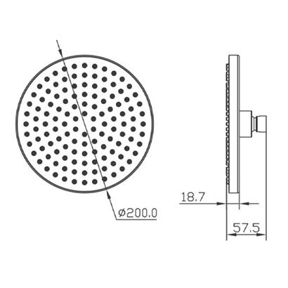 Bocchi AIR2 Tepe Duşu, ø200 mm Krom