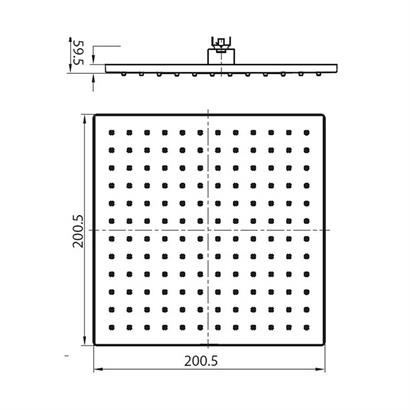 Bocchi AIR2 Tepe Duşu, 200x200 mm Krom