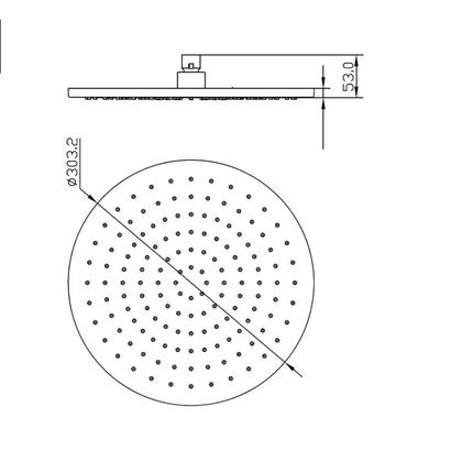 Bocchi AIR2 Tepe Duşu, ø300 mm Krom