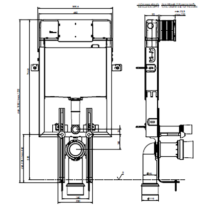 Bocchi Asma Klozetler İçin Gömme Rezervuar 8,5 cm