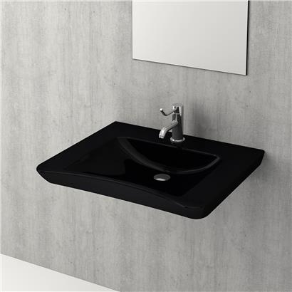 Bocchi Bedensel Engelli Lavabosu 65 cm, Parlak Siyah
