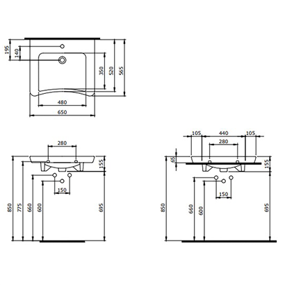 Bocchi Bedensel Engelli Lavabosu 65 cm, Parlak Turuncu