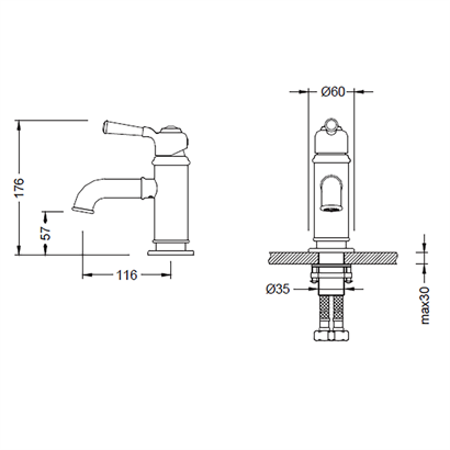 Bocchi Burlington Krom Lavabo Bataryası