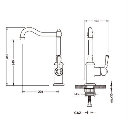 Bocchi Burlington Saten Nikel Mutfak Eviye Bataryası