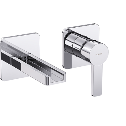 Bocchi Canyon Çift Delikli Krom Ankastre Lavabo Bataryası