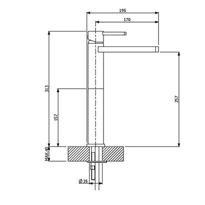 Bocchi Canyon Crystal Krom Çanak Lavabo Bataryası