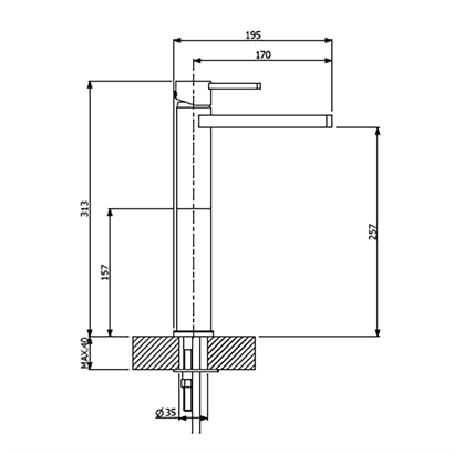 Bocchi Canyon Crystal Siyah Çanak Lavabo Bataryası