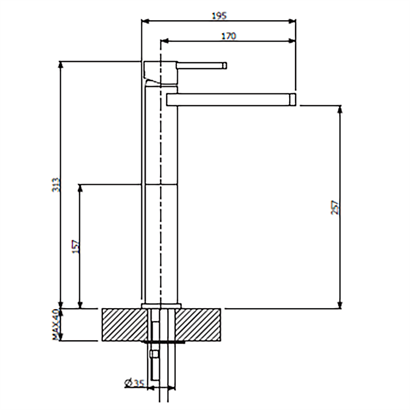Bocchi Canyon Krom Çanak Lavabo Bataryası