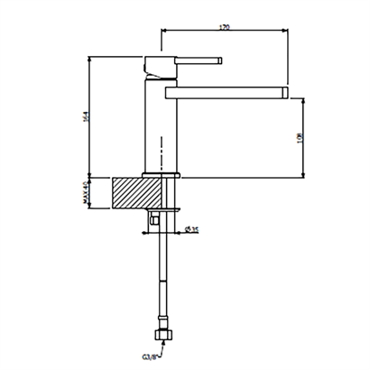 Bocchi Canyon Uzun Uçlu Krom Lavabo Bataryası
