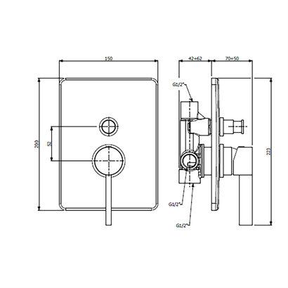 Bocchi Cube Ankastre Banyo Bataryası Krom