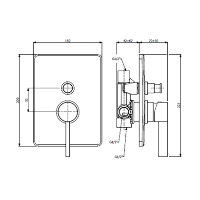 Bocchi Cube Ankastre Banyo Bataryası Krom