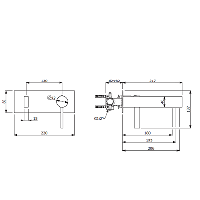 Bocchi Cube Ankastre Krom Lavabo Bataryası