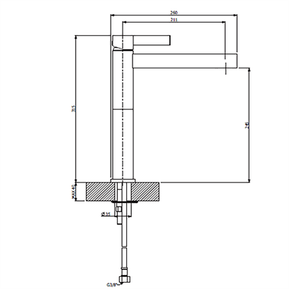 Bocchi Cube Crystal Krom Çanak Lavabo Bataryası