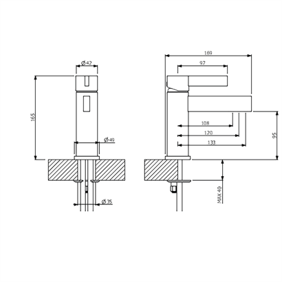 Bocchi Cube Crystal Krom Lavabo Bataryası