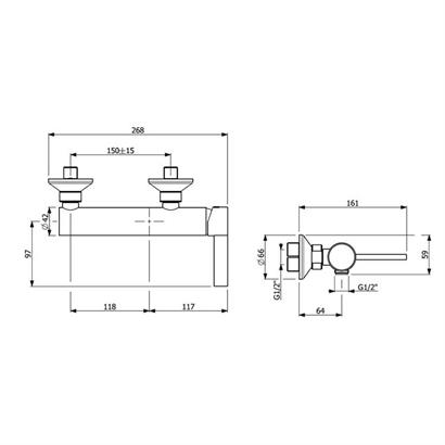 Bocchi Cube Duş Bataryası Krom
