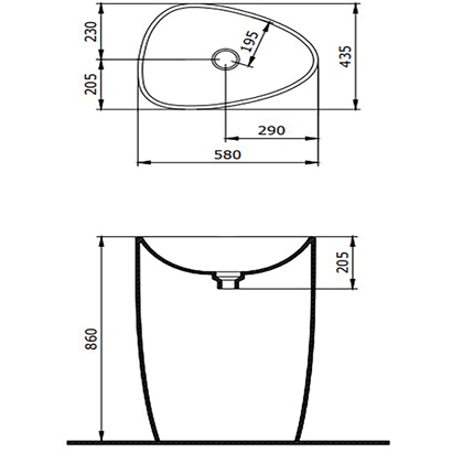 Bocchi Etna 58 cm Monoblok Lavabo Mat Petrol Mavisi