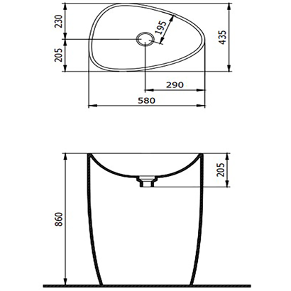 Bocchi Etna 58 cm Monoblok Lavabo Parlak Mandalina Sarısı