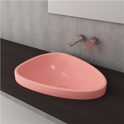 Bocchi Etna 58 cm Tezgah Üstü Lavabo Mat Somon