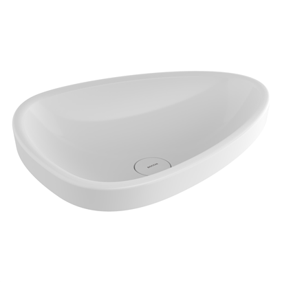 Bocchi Etna 58 cm Tezgah Üstü Lavabo Parlak Beyaz