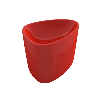 Bocchi Etna 58 cm Tezgah Üstü Monoblok Lavabo Parlak Kırmızı