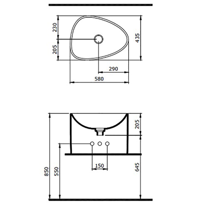 Bocchi Etna 58 cm Tezgah Üstü Monoblok Lavabo Parlak Turuncu