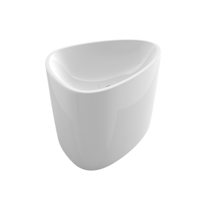 Bocchi Etna 58 cm Tezgah Üstü Monoblok Lavabo Parlak Beyaz