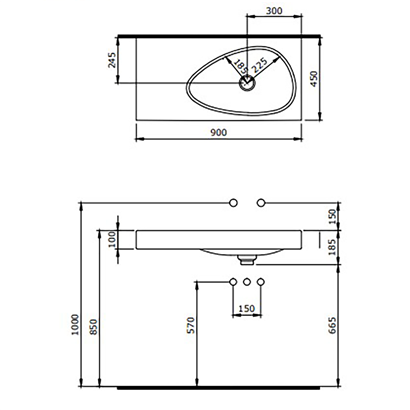 Bocchi Etna 90 cm Etajerli Lavabo Mat Yasemin