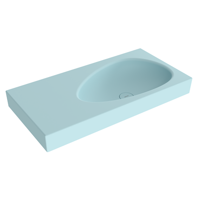 Bocchi Etna 90 cm Etajerli Lavabo Mat Buz Mavisi