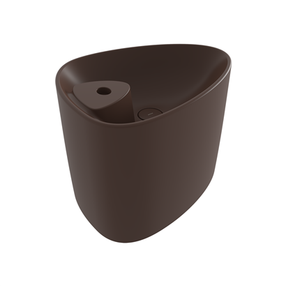 Bocchi Etna Tezgah Üstü Monoblok Lavabo 58 cm Batarya Banklı Mat Kahve