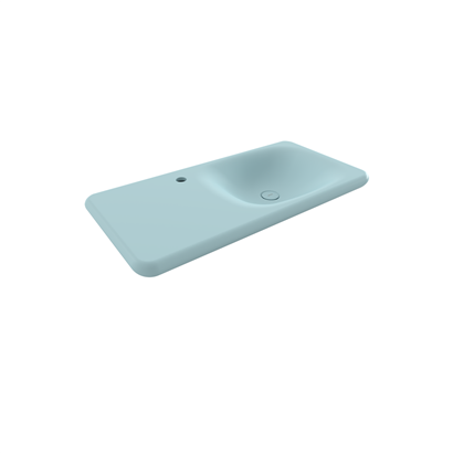 Bocchi Fenice 90 cm Etajerli Lavabo Mat Buz Mavisi