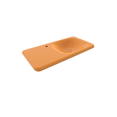 Bocchi Fenice 90 cm Etajerli Lavabo Parlak Mandalina Sarısı