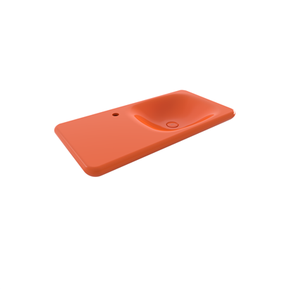 Bocchi Fenice 90 cm Etajerli Lavabo Parlak Turuncu