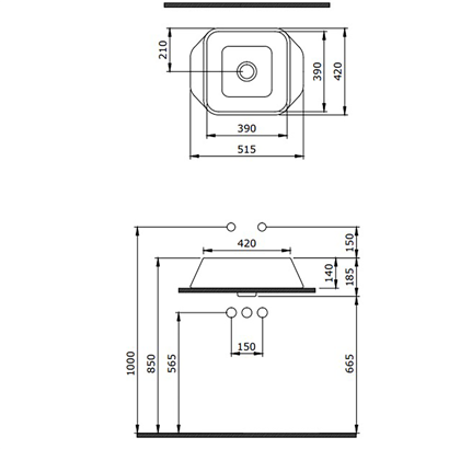 Bocchi Firenze Çanak Lavabo Mat Gri