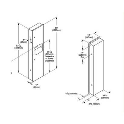 Bocchi Kağıt Dispenseri Çöp Kovalı 12 lt Ankastre Paslanmaz Çelik