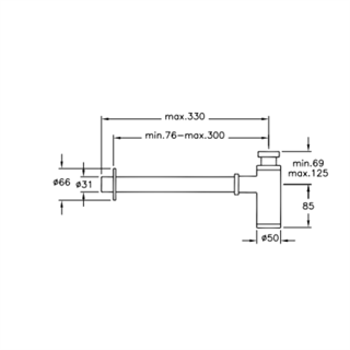 Bocchi Lavabo Sifonu T Tipi Krom