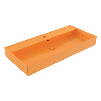 Bocchi Milano 100 cm Tezgah Üstü Lavabo Parlak Mandalina Sarısı