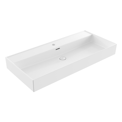 Bocchi Milano 100 cm Tezgah Üstü Lavabo Parlak Beyaz