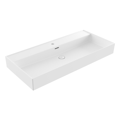 Bocchi Milano 100 cm Tezgah Üstü Lavabo Mat Beyaz