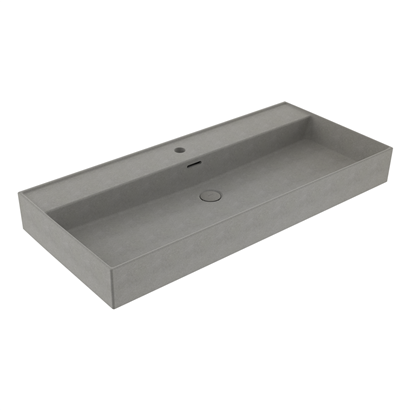 Bocchi Milano 100 cm Tezgah Üstü Lavabo Mat Beton