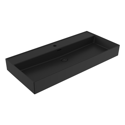 Bocchi Milano 100 cm Tezgah Üstü Lavabo Mat Siyah