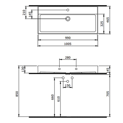 Bocchi Milano 100 cm Tezgah Üstü Lavabo Parlak Mandalina Sarısı
