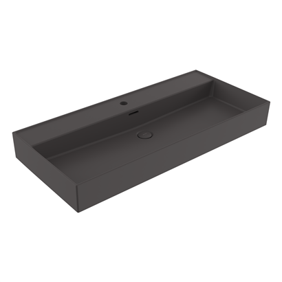 Bocchi Milano 100 cm Tezgah Üstü Lavabo Mat Antrasit