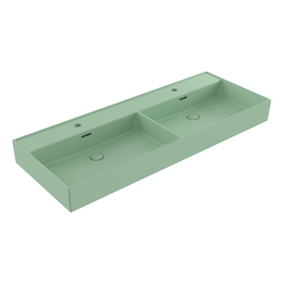Bocchi Milano 120 cm Çift Gözlü Tezgah Üstü Lavabo Mat Mint Yeşil