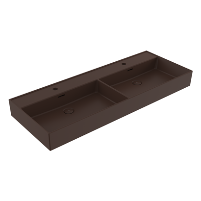Bocchi Milano 120 cm Çift Gözlü Tezgah Üstü Lavabo Mat Kahve