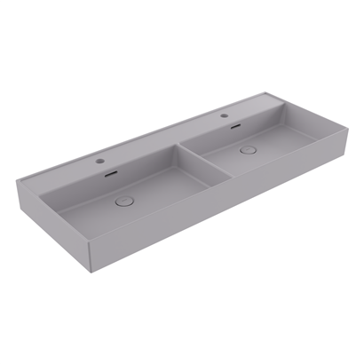 Bocchi Milano 120 cm Çift Gözlü Tezgah Üstü Lavabo Mat Gri